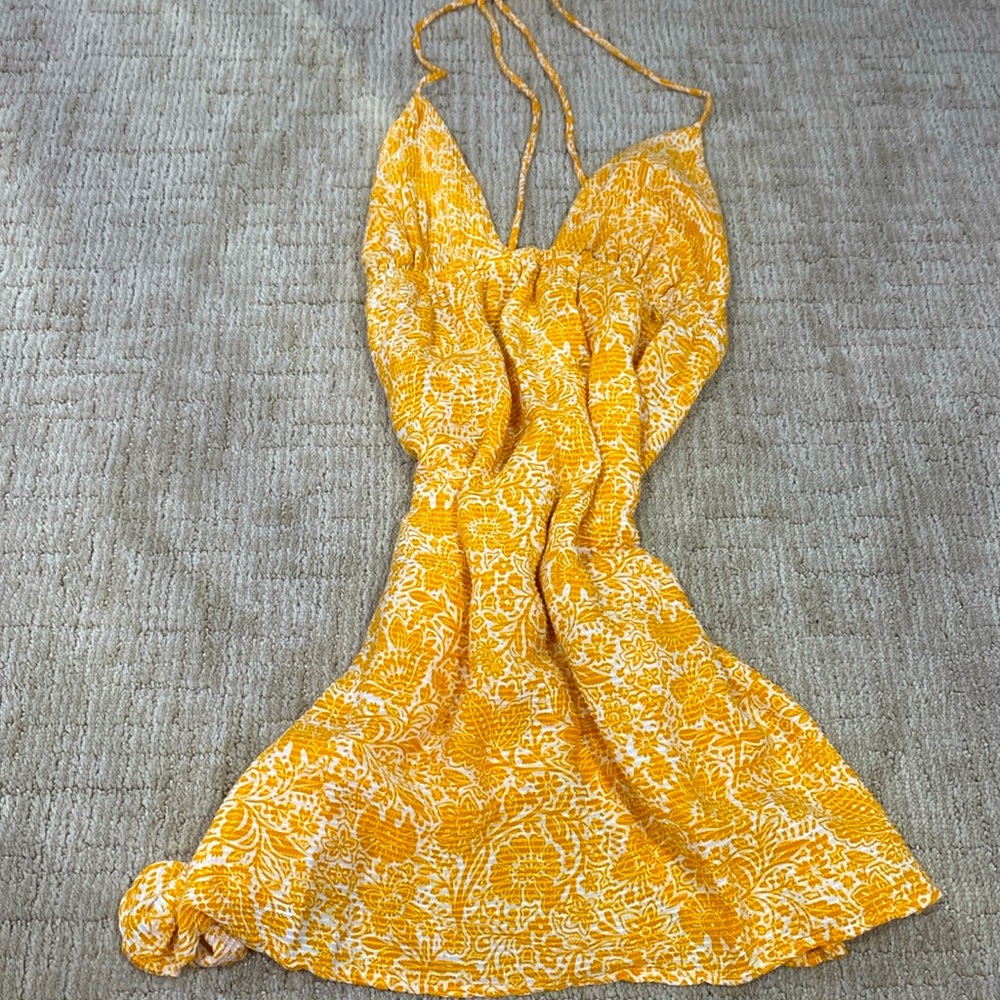 Orange Backless Summer Dress